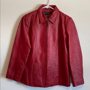 Red Leather jacket x-small